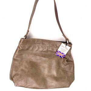 Owen Barry Handcrafted Leather Shoulder Bag Somerset England Brown Purse 13”x10”